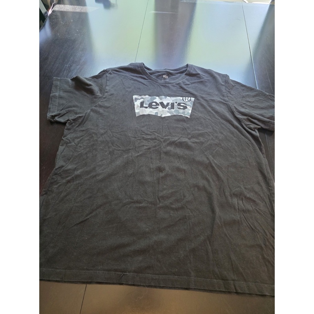 Levi's Men's T-Shirt XXL Black Camo Batwing Graphic Logo Short Sleeve Tee XXL‎